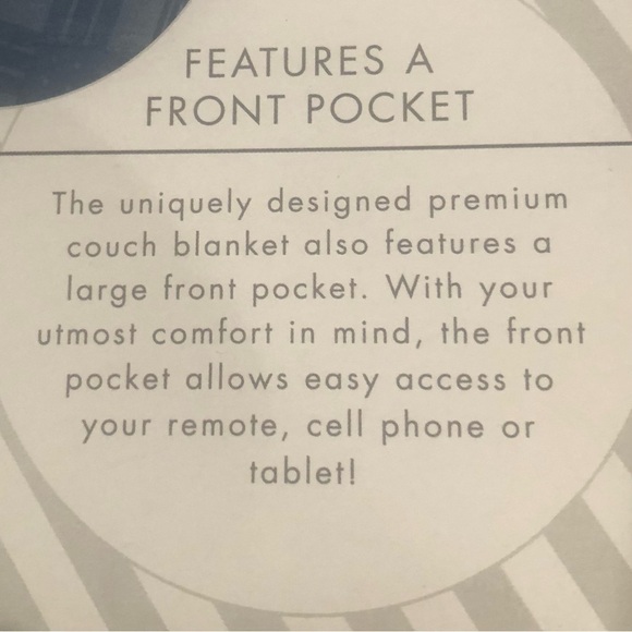 Premium Couch Blanket /NIB/ Sleeves Pocket Super Soft /Comfortable Warm 60”x70” - Picture 7 of 7
